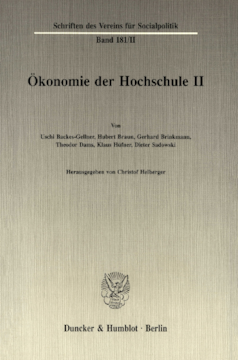 Ökonomie der Hochschule II Ökonomie der Hochschule II