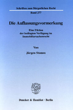 Die Auflassungsvormerkung Die Auflassungsvormerkung