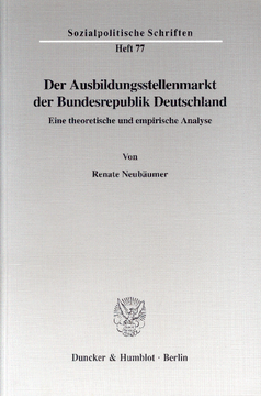 Der Ausbildungsstellenmarkt der Bundesrepublik Deutschland Der Ausbildungsstellenmarkt der Bundesrepublik Deutschland