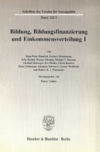 Bildung, Bildungsfinanzierung und Einkommensverteilung I