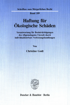Haftung für Ökologische Schäden Haftung für Ökologische Schäden
