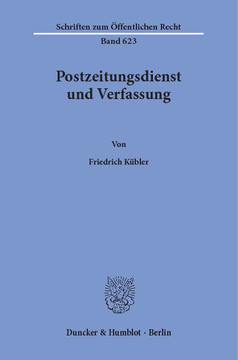 Postzeitungsdienst und Verfassung