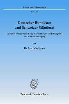 Deutscher Bundesrat und Schweizer Ständerat