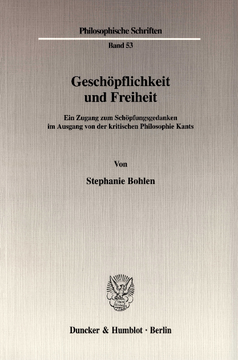 Geschöpflichkeit und Freiheit Geschöpflichkeit und Freiheit