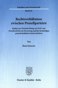 Rechtsverhältnisse zwischen Prozeßparteien