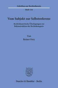 Vom Subjekt zur Selbstreferenz
