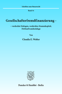 Gesellschafterfremdfinanzierung -