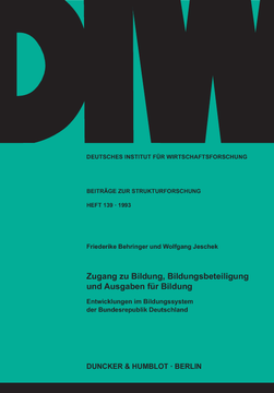 Zugang zu Bildung, Bildungsbeteiligung und Ausgaben für Bildung. Entwicklungen im Bildungssystem der Bundesrepublik Deutschland Zugang zu Bildung, Bildungsbeteiligung und Ausgaben für Bildung. Entwicklungen im Bildungssystem der Bundesrepublik Deutschland