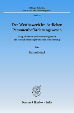 Der Wettbewerb im örtlichen Personenbeförderungswesen Der Wettbewerb im örtlichen Personenbeförderungswesen