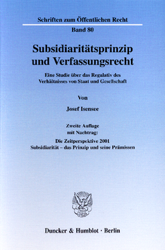 Subsidiaritätsprinzip und Verfassungsrecht