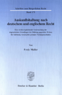 Auskunftshaftung nach deutschem und englischem Recht
