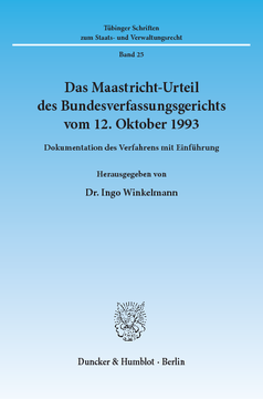 Das Maastricht-Urteil des Bundesverfassungsgerichts vom 12. Oktober 1993