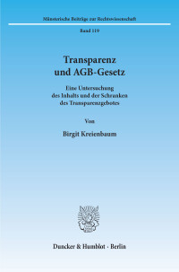 Transparenz und AGB-Gesetz