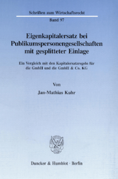 Eigenkapitalersatz bei Publikumspersonengesellschaften mit gesplitteter Einlage Eigenkapitalersatz bei Publikumspersonengesellschaften mit gesplitteter Einlage
