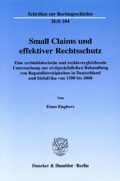 Small Claims und effektiver Rechtsschutz