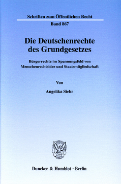 Die Deutschenrechte des Grundgesetzes