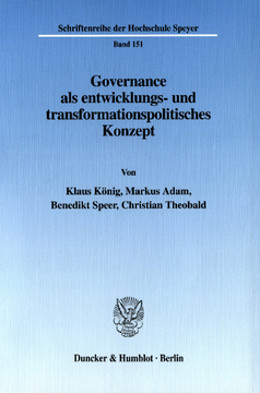 Governance als entwicklungs- und transformationspolitisches Konzept