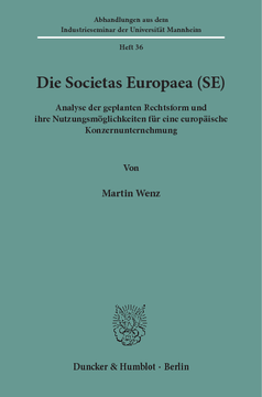 Die Societas Europaea (SE)