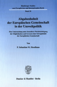 Abgabenhoheit der Europäischen Gemeinschaft in der Umweltpolitik