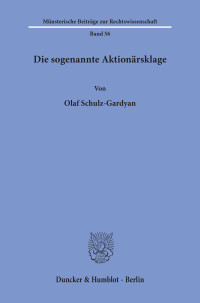 Die sogenannte Aktionärsklage