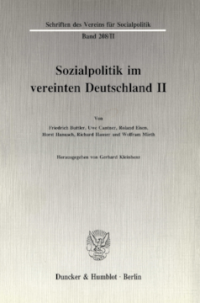 Sozialpolitik im vereinten Deutschland II