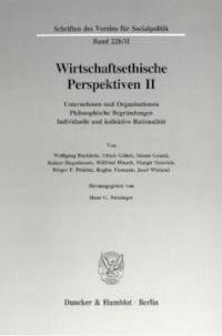 Wirtschaftsethische Perspektiven II