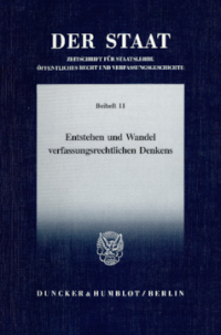 Entstehen und Wandel verfassungsrechtlichen Denkens