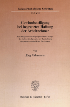 Gewinnbeteiligung bei begrenzter Haftung der Arbeitnehmer Gewinnbeteiligung bei begrenzter Haftung der Arbeitnehmer