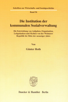 Die Institution der kommunalen Sozialverwaltung Die Institution der kommunalen Sozialverwaltung