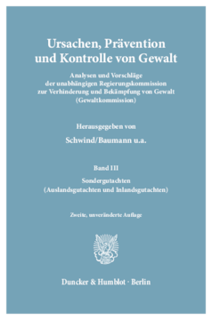 Ursachen, Prävention und Kontrolle von Gewalt Ursachen, Prävention und Kontrolle von Gewalt