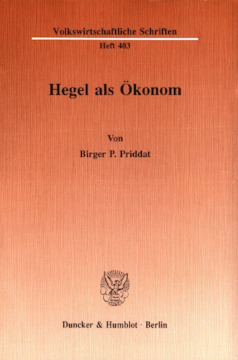 Hegel als Ökonom