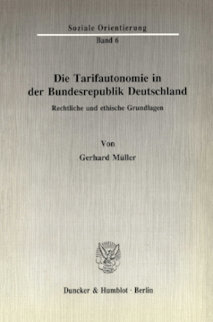 Die Tarifautonomie in der Bundesrepublik Deutschland
