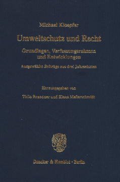 Umweltschutz und Recht Umweltschutz und Recht