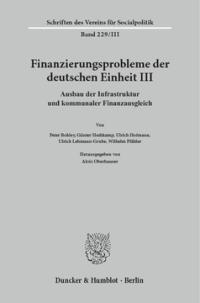 Finanzierungsprobleme der deutschen Einheit III