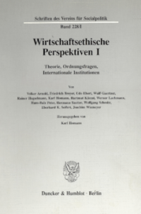 Wirtschaftsethische Perspektiven I