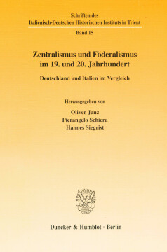 Zentralismus und Föderalismus im 19. und 20. Jahrhundert