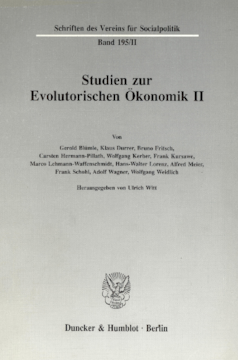 Studien zur Evolutorischen Ökonomik II