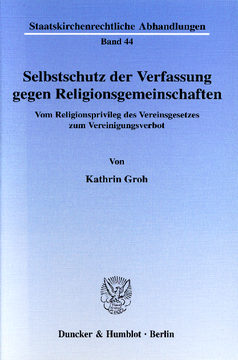 Selbstschutz der Verfassung gegen Religionsgemeinschaften