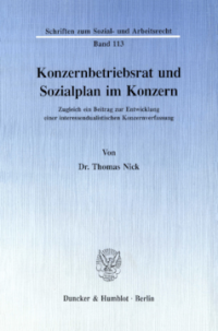 Konzernbetriebsrat und Sozialplan im Konzern