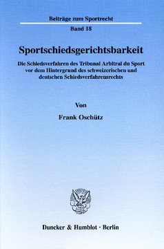Sportschiedsgerichtsbarkeit Sportschiedsgerichtsbarkeit