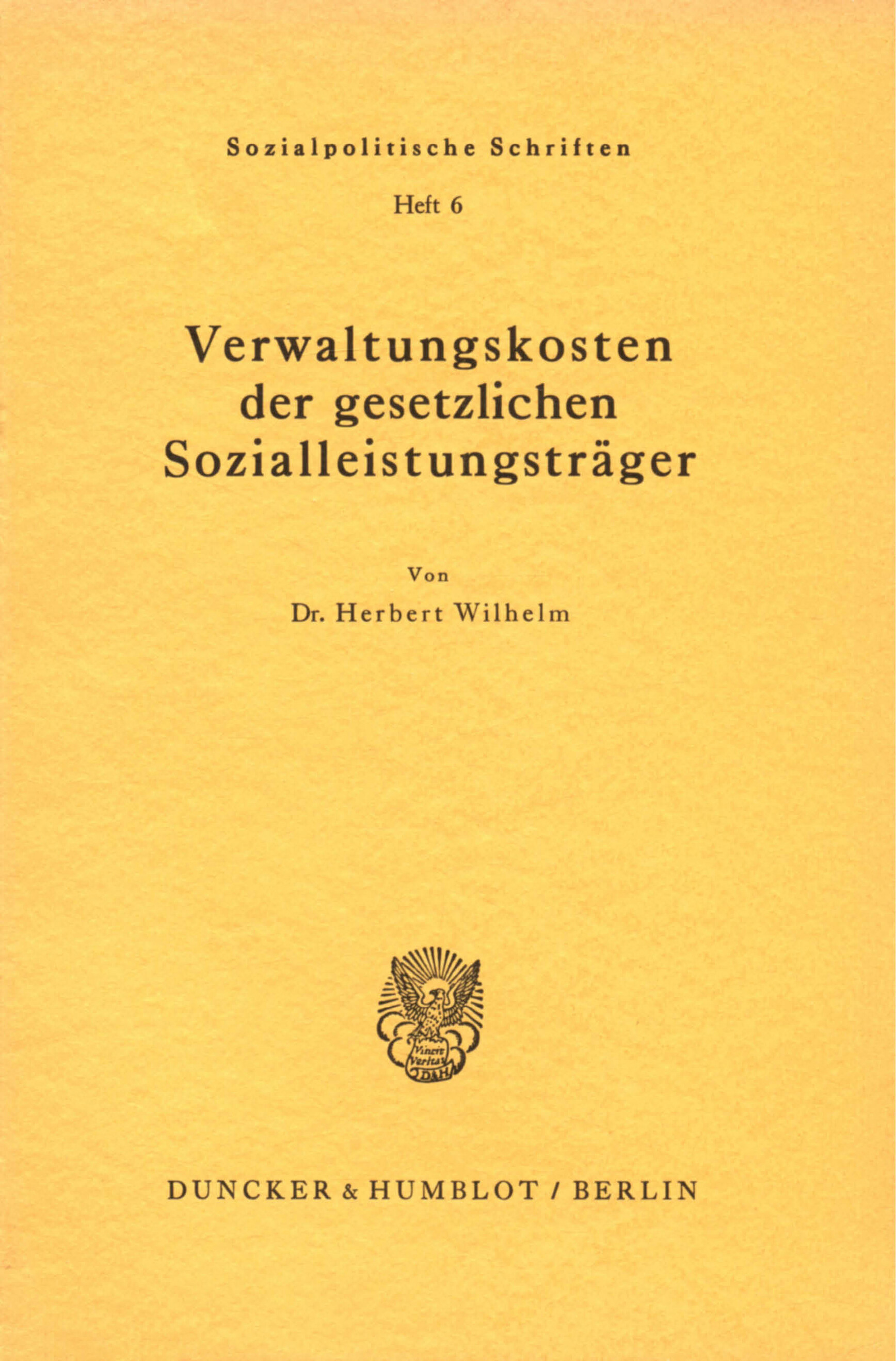 Verwaltungskosten der gesetzlichen Sozialleistungsträger