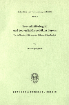Souveränitätsbegriff und Souveränitätspolitik in Bayern