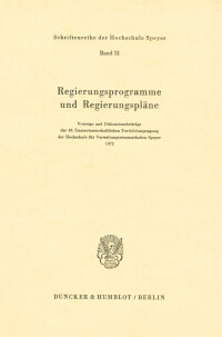 Regierungsprogramme und Regierungspläne