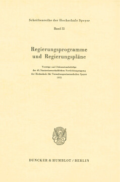 Regierungsprogramme und Regierungspläne Regierungsprogramme und Regierungspläne