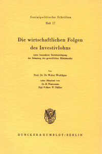 Die wirtschaftlichen Folgen des Investivlohns unter besonderer Berücksichtigung des gewerblichen Mittelstandes