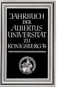 Jahrbuch der Albertus-Universität zu Königsberg/Pr