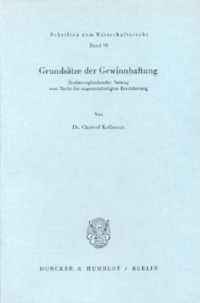 Grundsätze der Gewinnhaftung