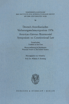 Deutsch-Amerikanisches Verfassungsrechtssymposium 1976