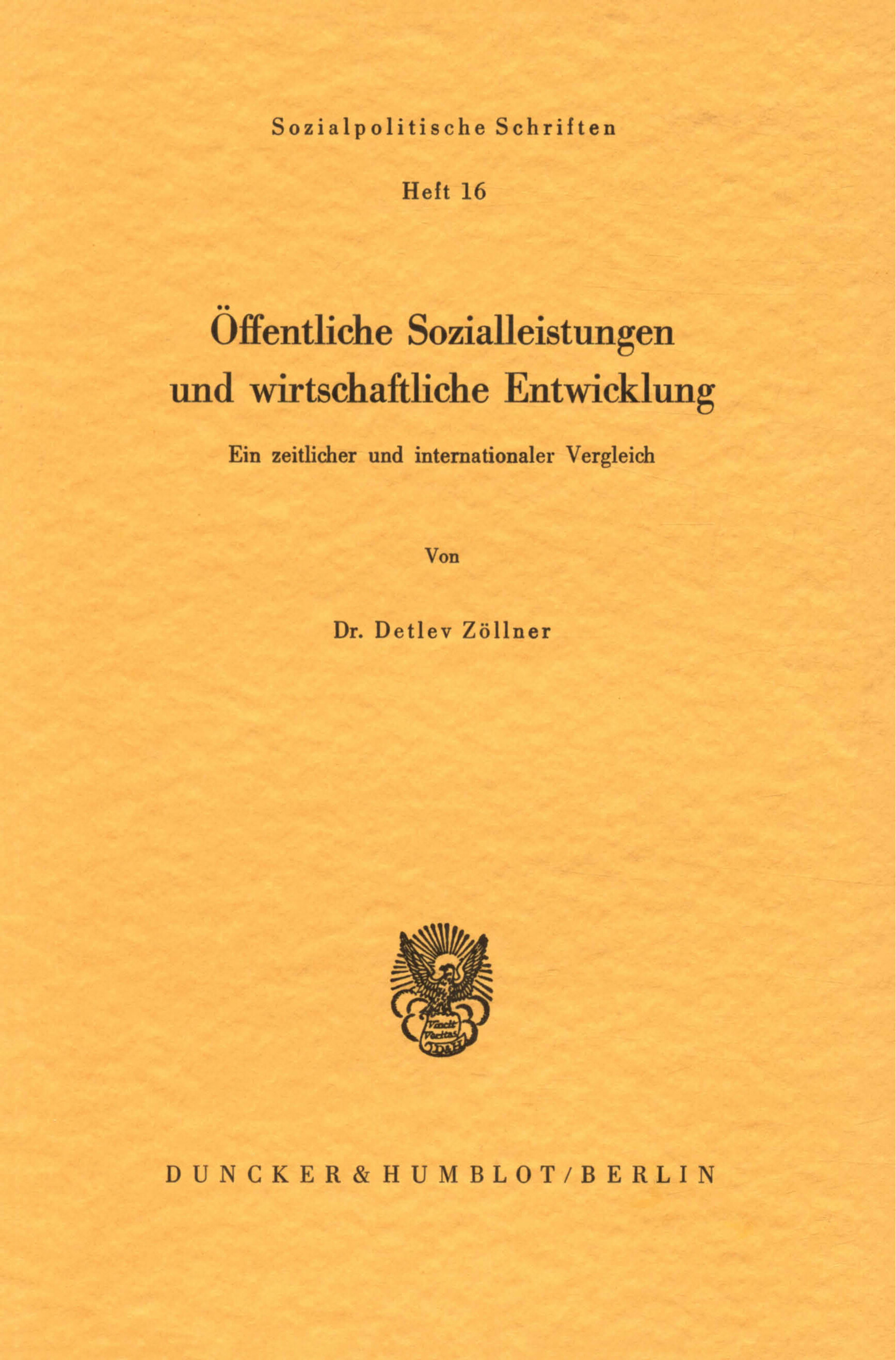 Öffentliche Sozialleistungen und wirtschaftliche Entwicklung