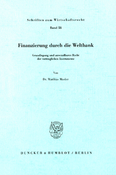 Finanzierung durch die Weltbank Finanzierung durch die Weltbank